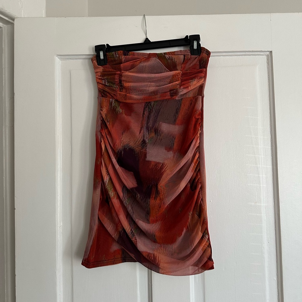 Pretty Little Thing Multicolored Strapless Mini Dress